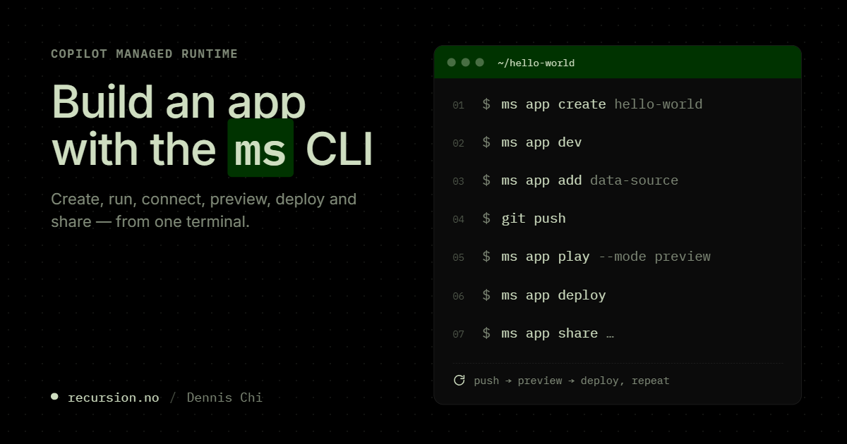 Build an App with the Copilot Managed Runtime CLI