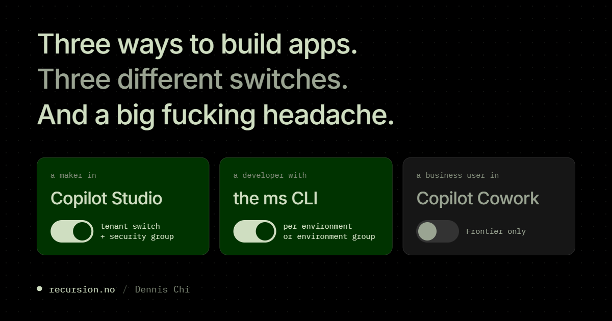 Limit Copilot Managed Runtime App Creation